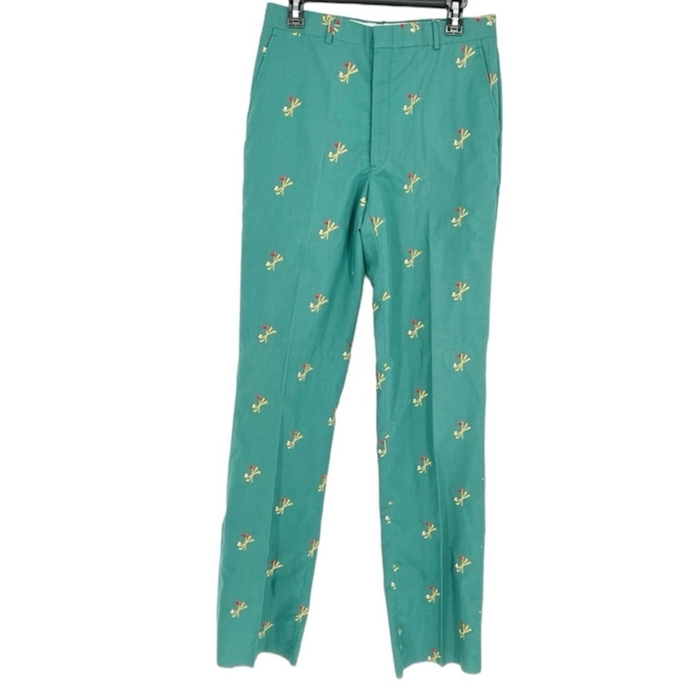 Vintage Deadstock Brooks Brothers Golf Embroidered Pants NWT Size‎ 32 Regular